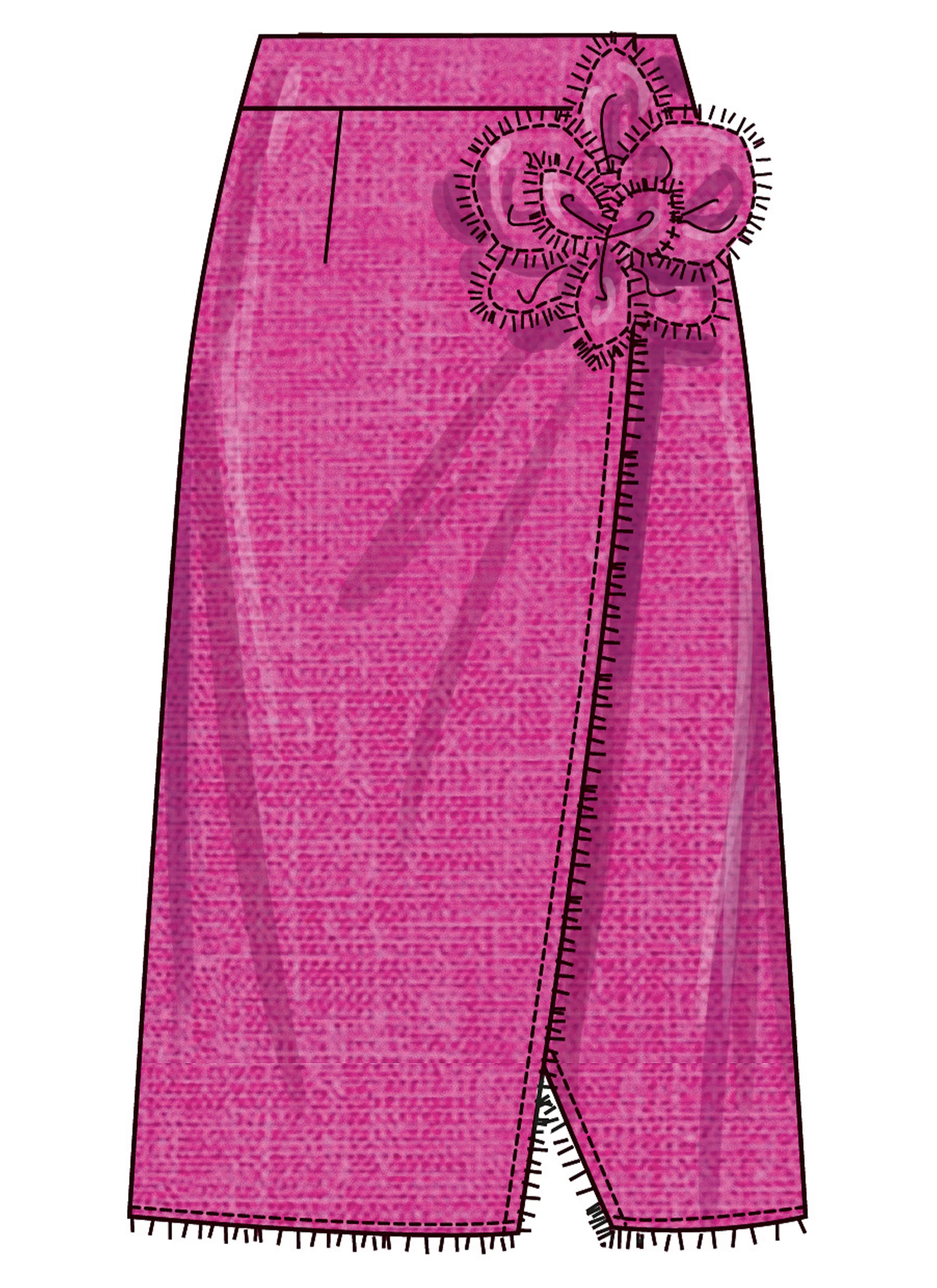 Simplicity SS3104 Misses' Wrap Skirts with Detachable 3D Flower - Image 5