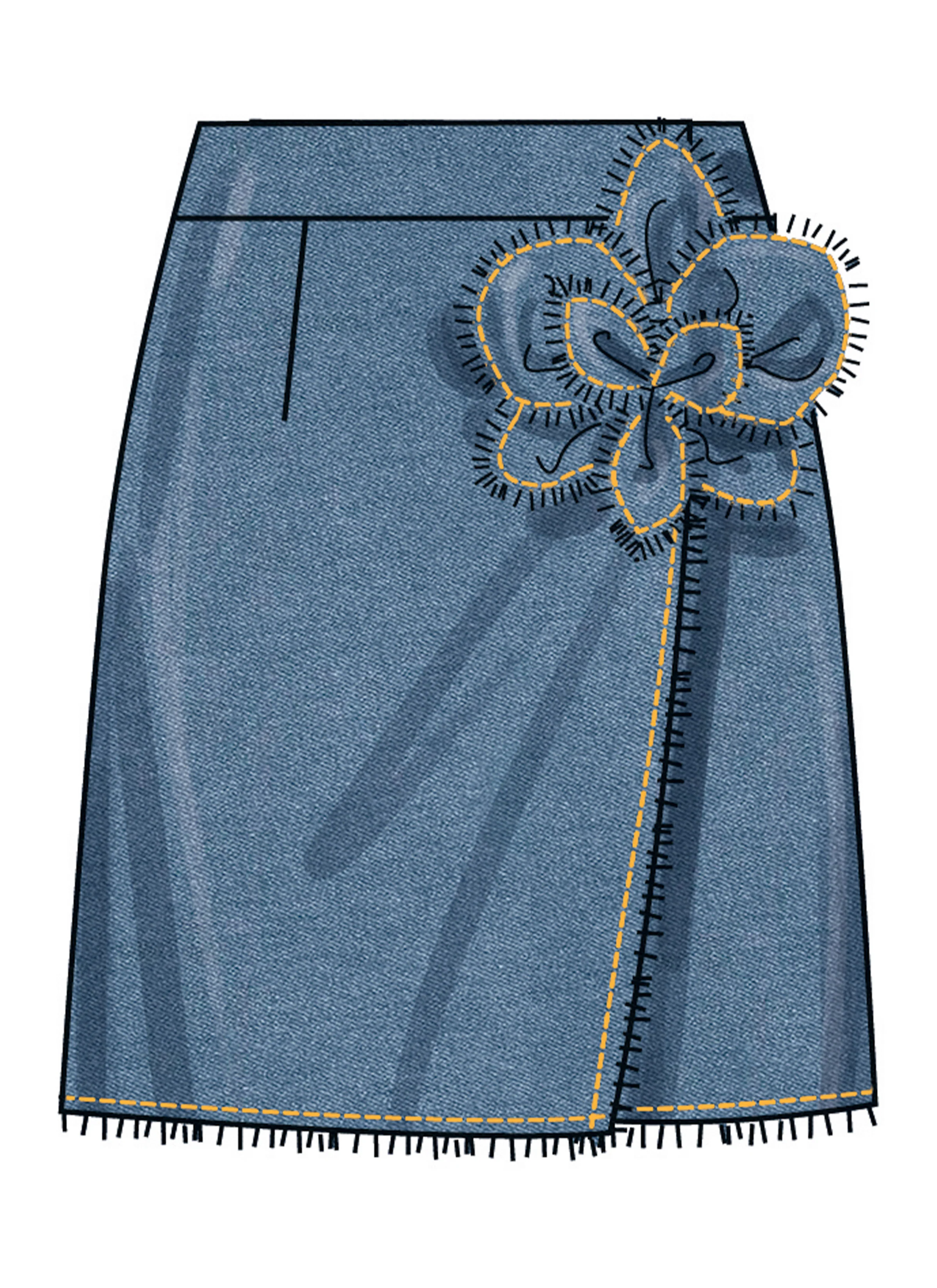 Simplicity SS3104 Misses' Wrap Skirts with Detachable 3D Flower - Image 6