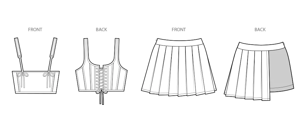 Simplicity Pattern S3118 Misses' Cropped Corset and Skort - Image 5