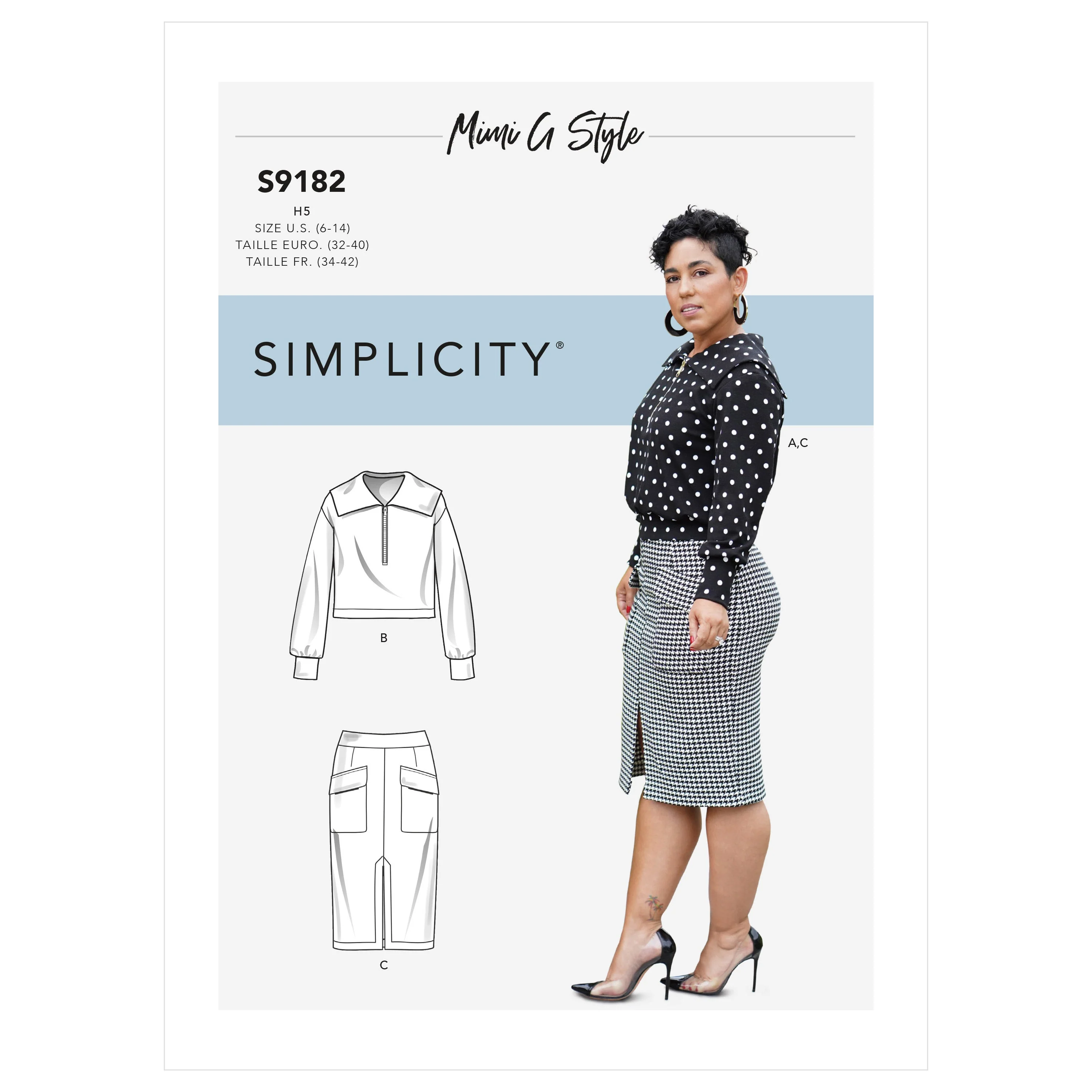 Simplicity Pattern 9182 Misses' Knit Top & Skirt