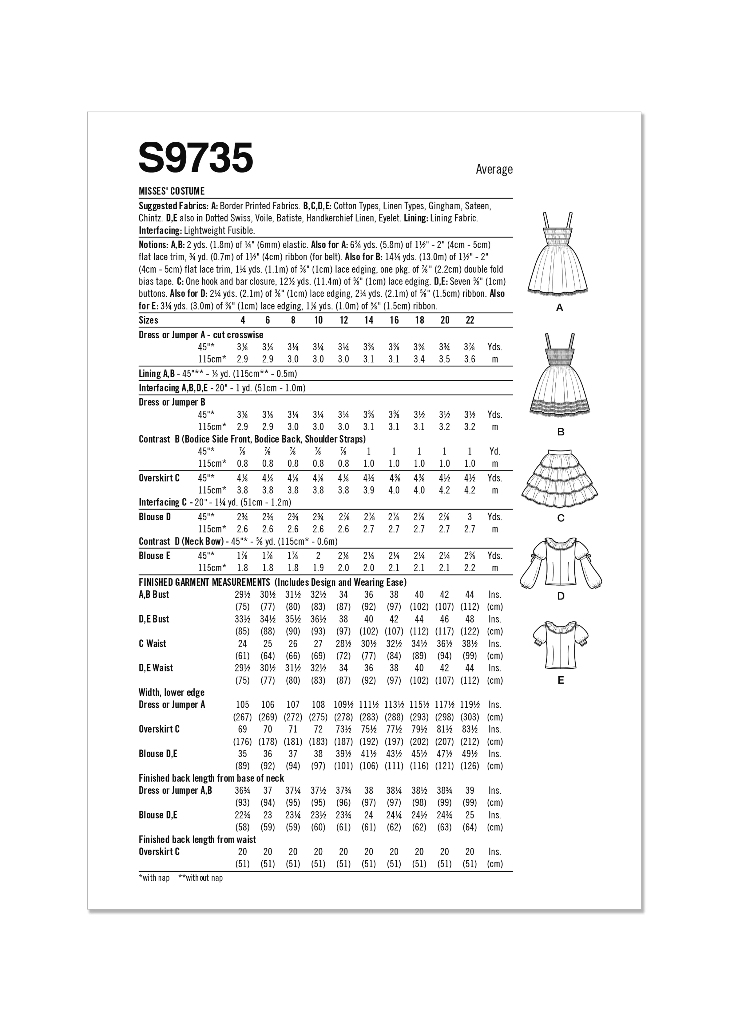 Simplicity Pattern S9735 Misses Costume - Image 2