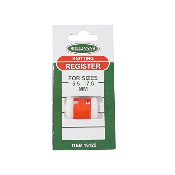 Sullivans Knitting Register, Sizes 5.5-7.5mm- Large