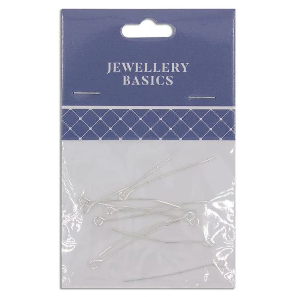 35mm Eye Pin, Silver- 10pc- Sullivans