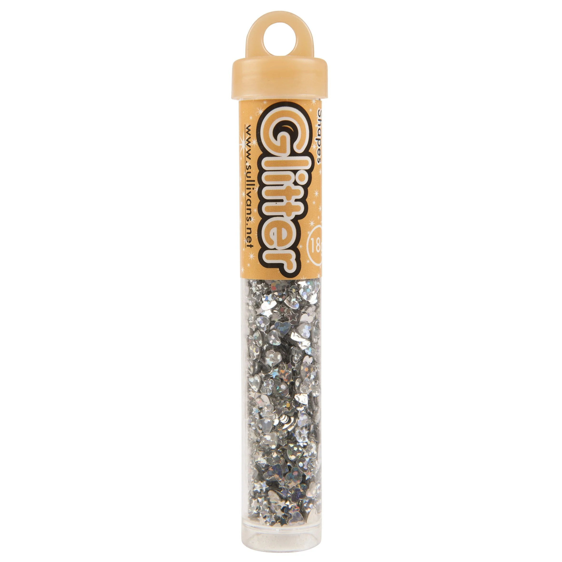 Sullivans Heart Shape Holo Glitter, Silver- 15g