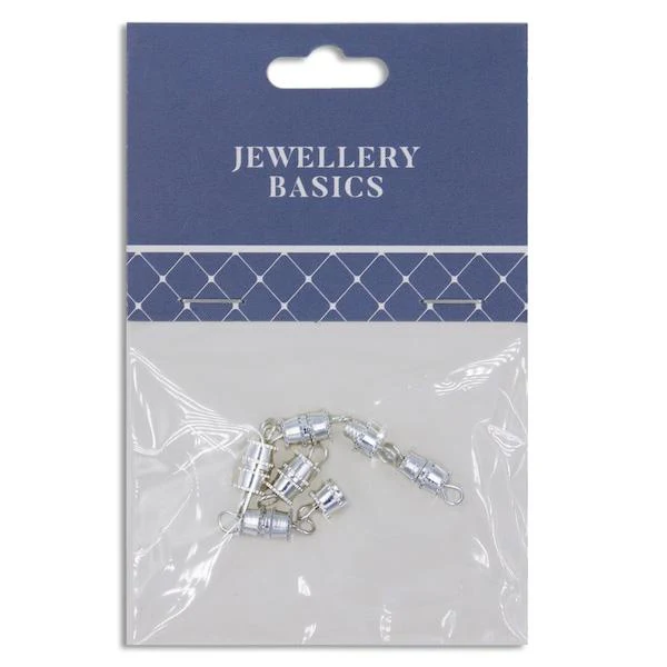 True Barrel Clasp, Silver- 6pc- Sullivans