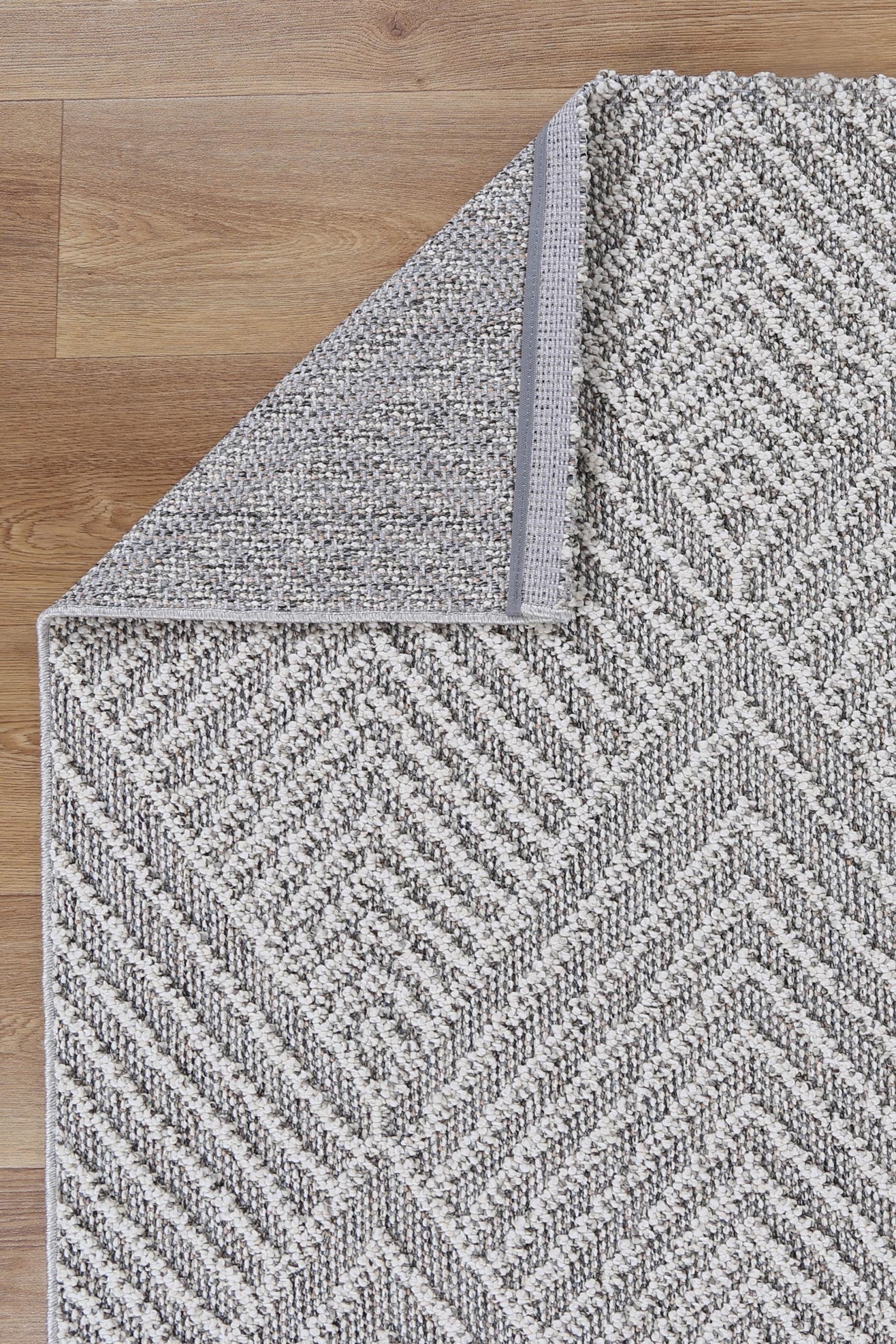 Vanuatu Kini Grey Geometric Flatweave Rug - Image 3