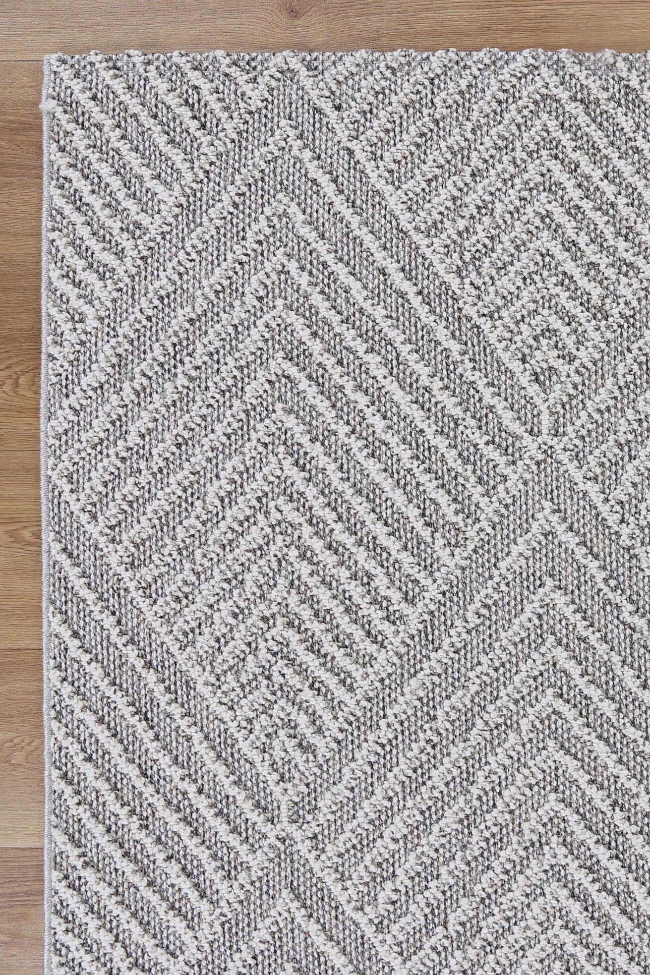 Vanuatu Kini Grey Geometric Flatweave Rug - Image 4