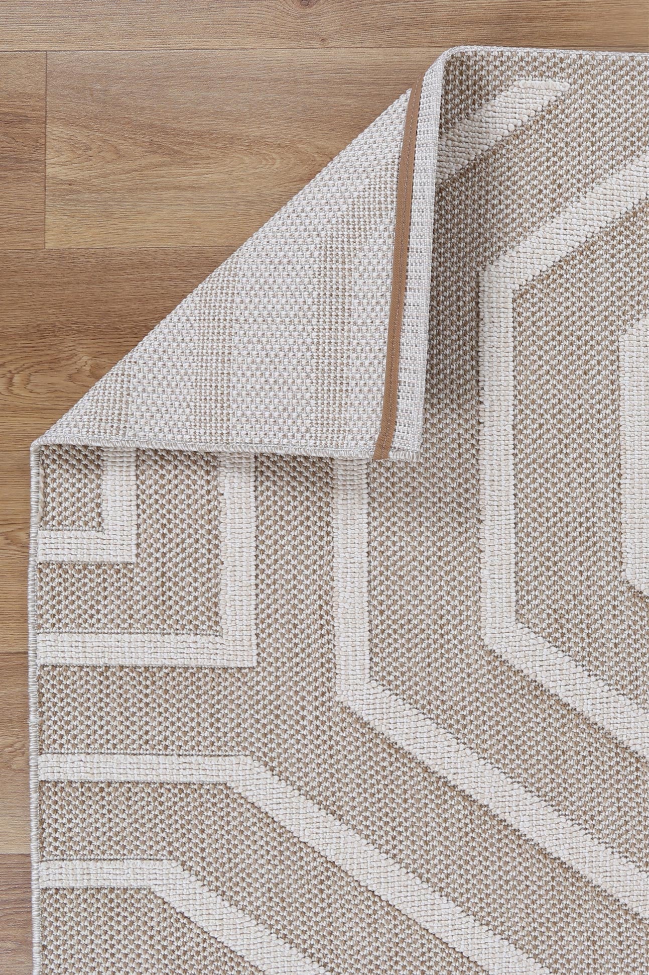 Vanuatu Lui Beige Geometric Flatweave Rug - Image 3