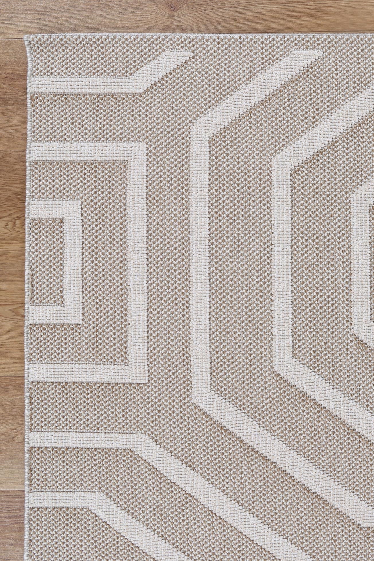Vanuatu Lui Beige Geometric Flatweave Rug - Image 5