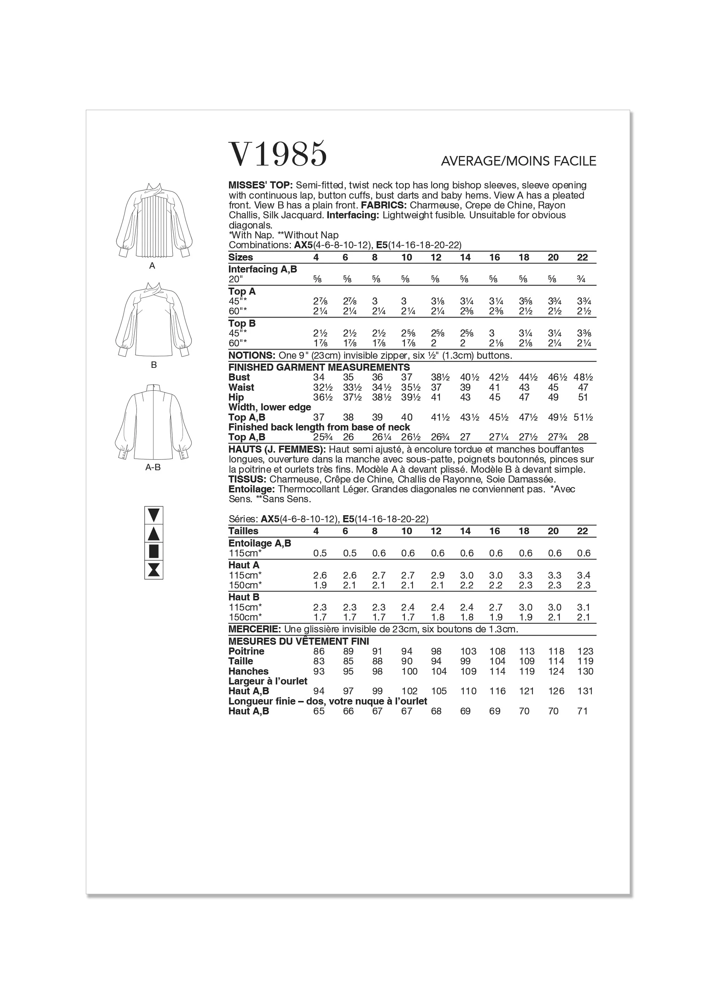 Voguepattern V1985 Misses' Top/Vest - Image 2